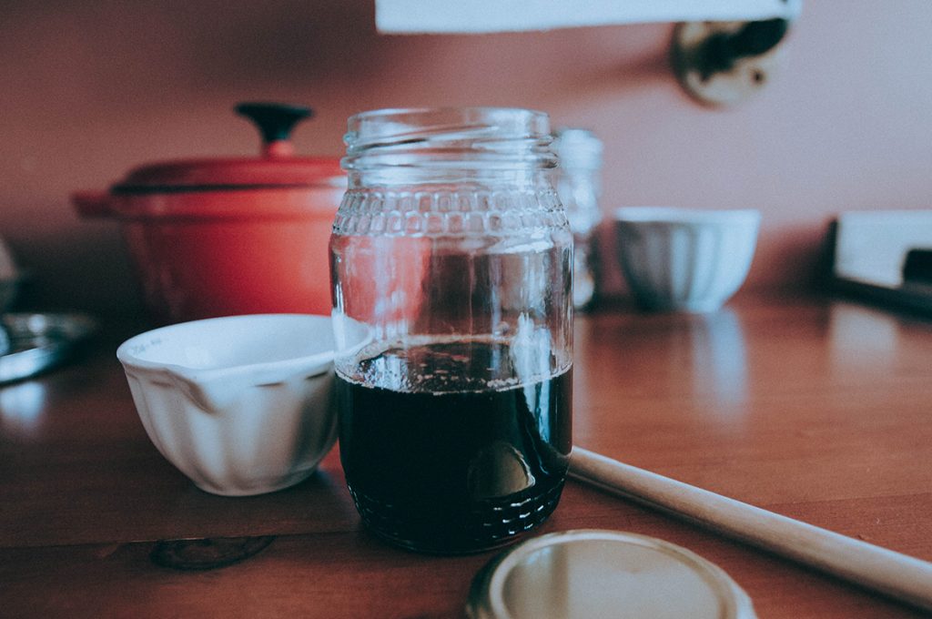 Simple syrup in a jar