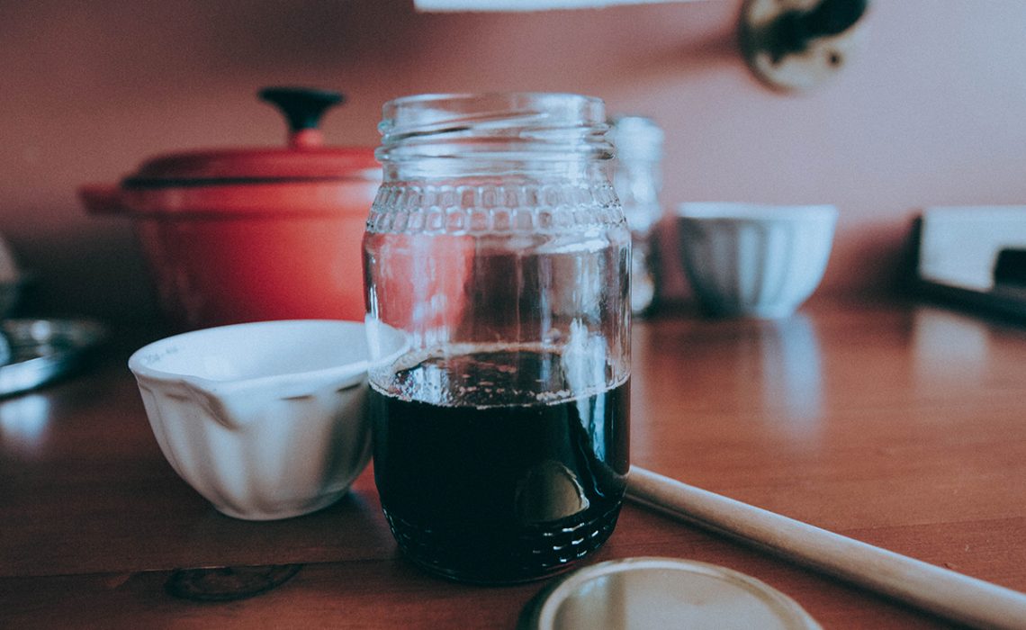 Simple syrup in a jar