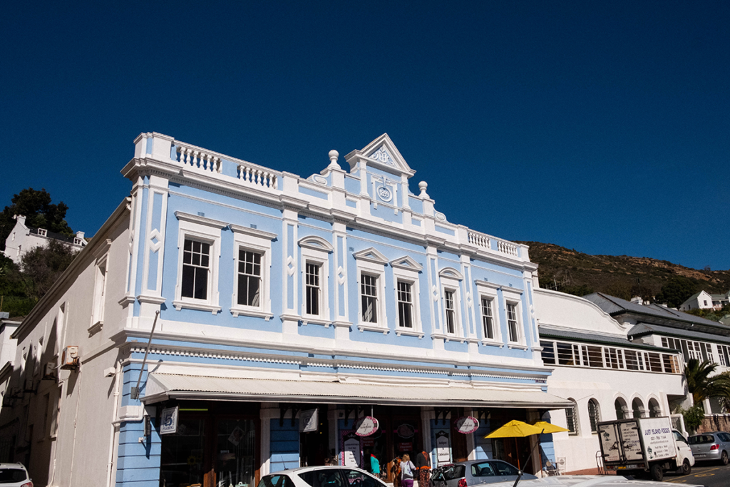 Blue Victorian styled building in Simonstad.